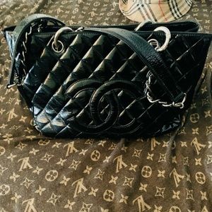 Black Patent Leather Chanel Handbag